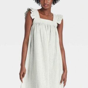 Striped Linen Blend Midi from Target - Size XS